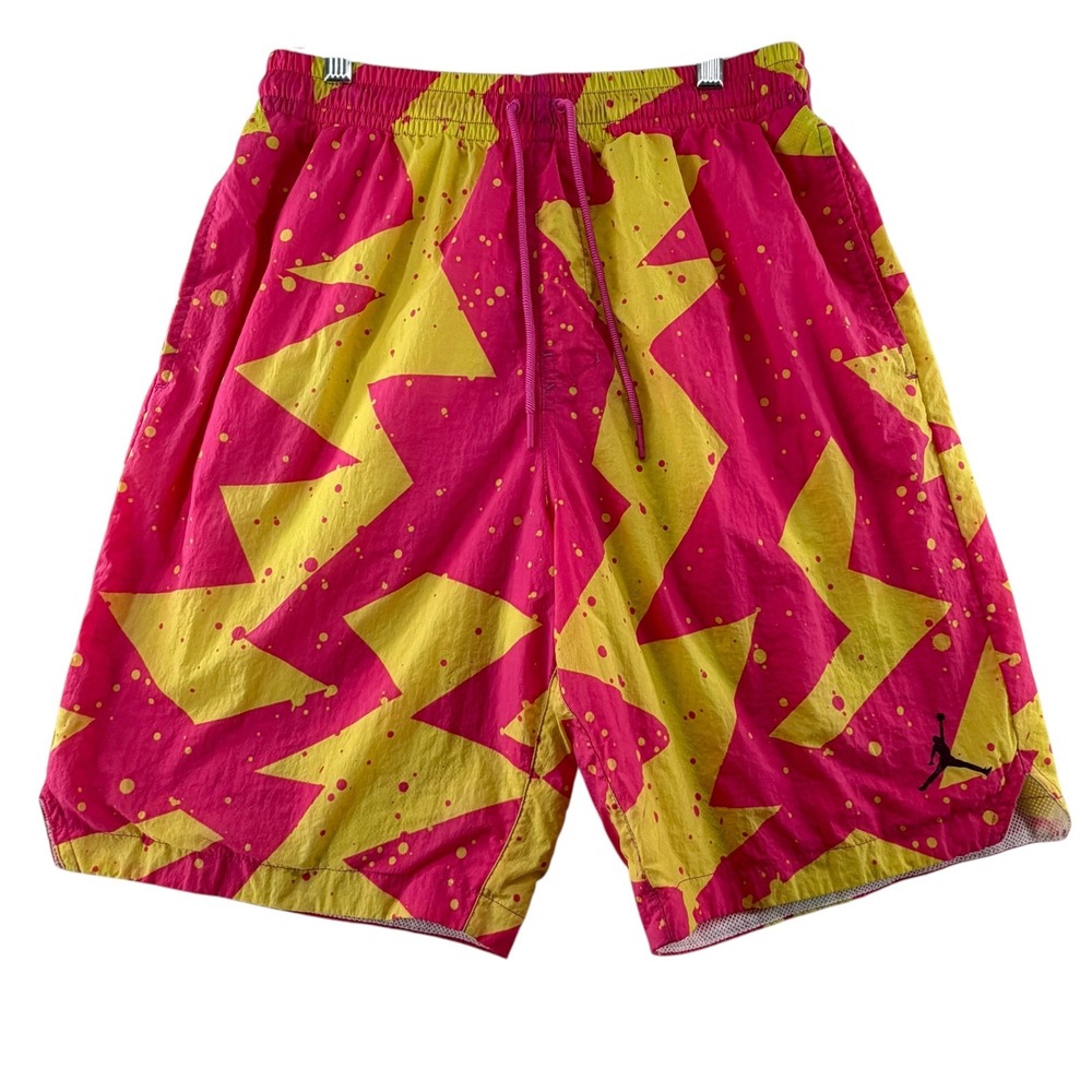 Nike Jordan Jumpman Poolside Swim Trunks Size Medium Lined Shorts Fuchsia